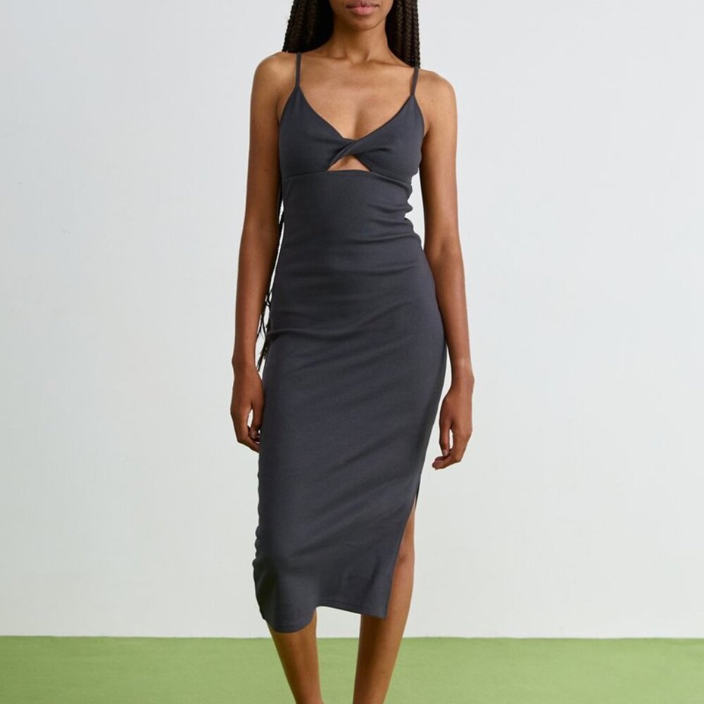 Roxy Wavey Lady Midi Dress - Phantom - Size L - New With Tags